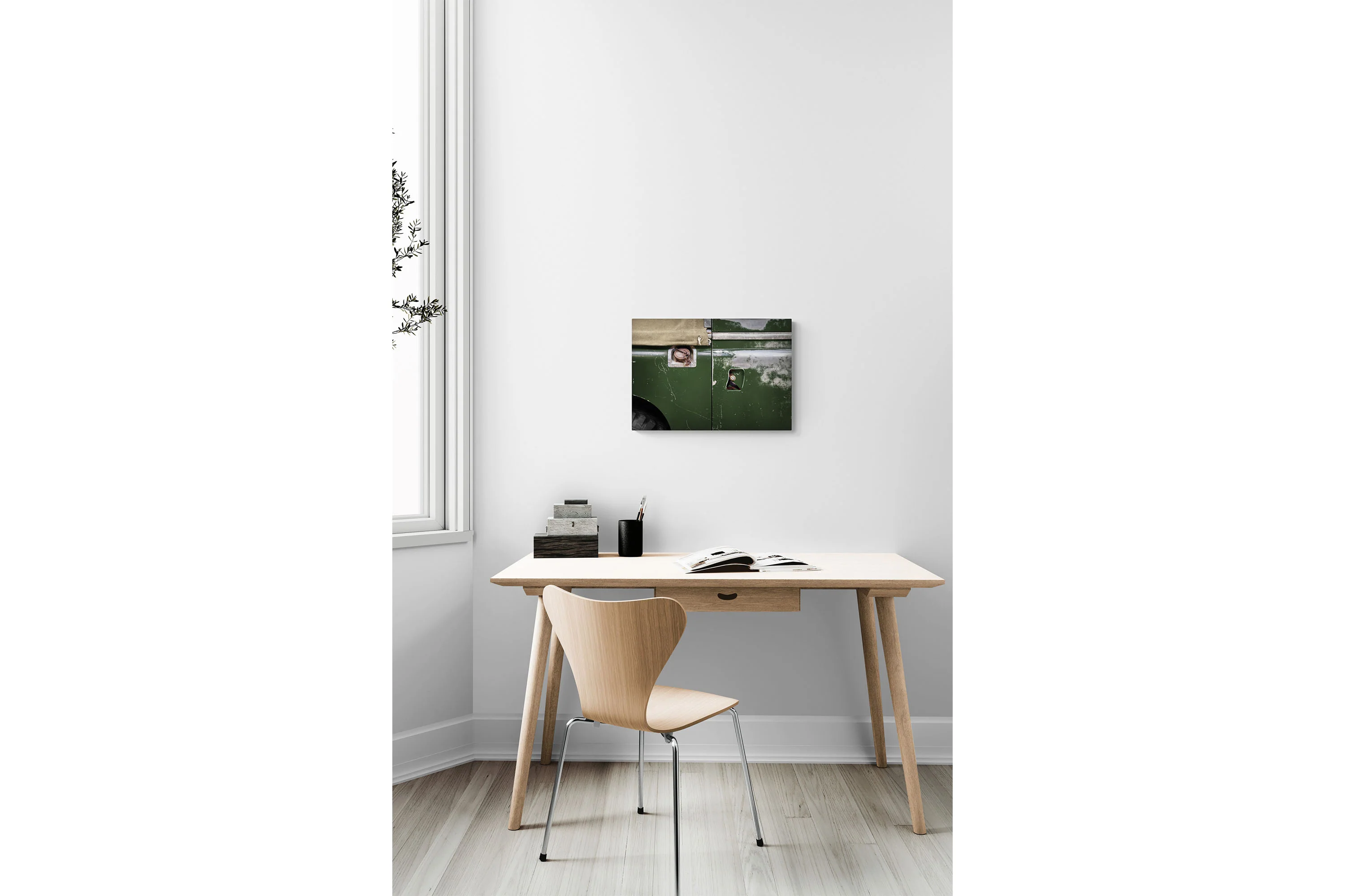 Land Rover Series 2a - 60cm Half Tone Flat Bed Print - Side View - Image 5