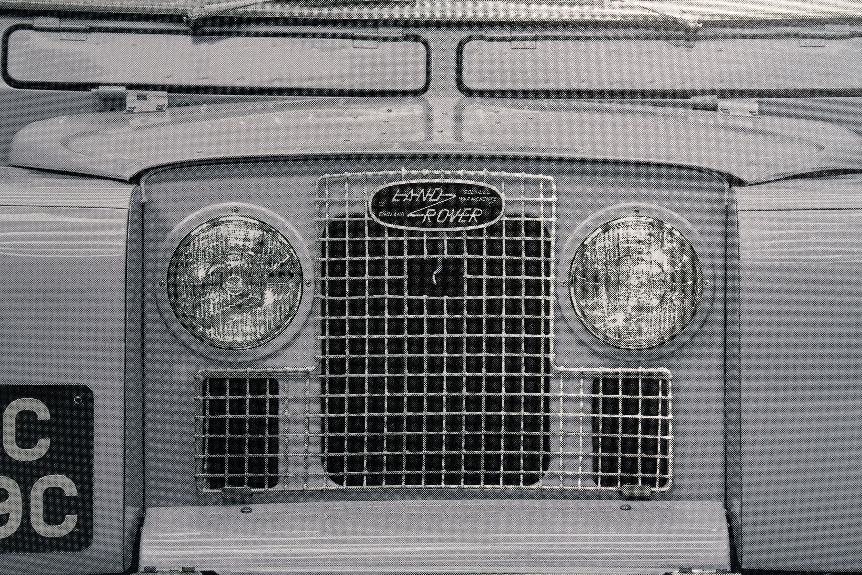 Land Rover Series 2a - 85cm Half Tone Flat Bed Print - Front View - Image 2