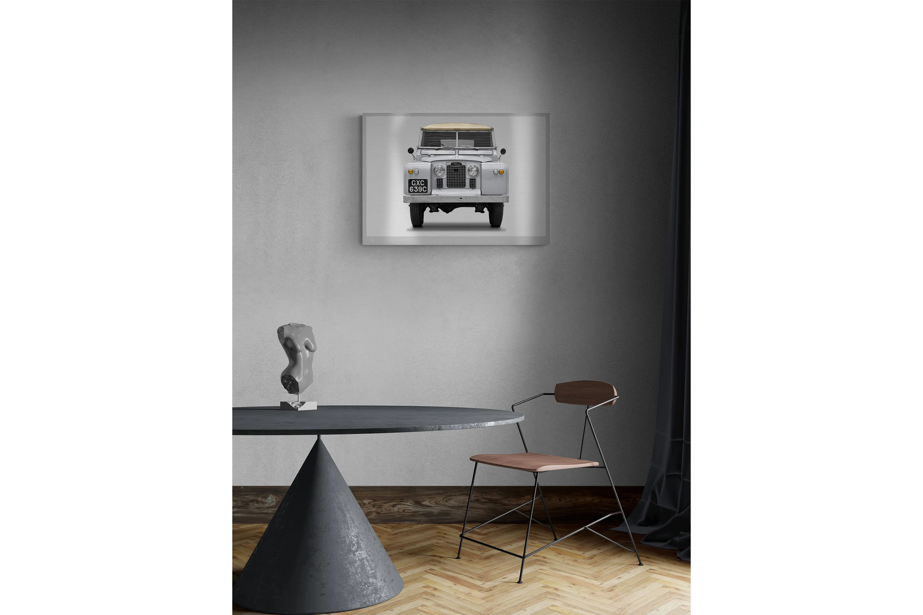 Land Rover Series 2a - 85cm Half Tone Flat Bed Print - Front View - Image 5