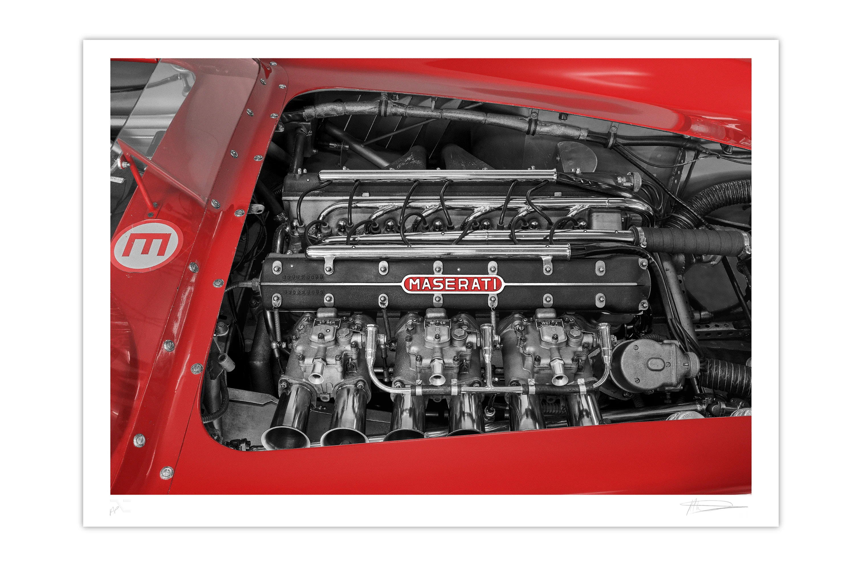 Maserati 300S Engine Bay - Alan Thornton - Art Screen Print